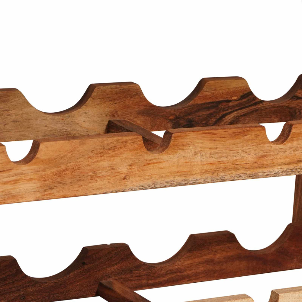 vidaXL 8 Bottle Brown Solid Acacia Wood Wall Mounted Wine Rack Image 8