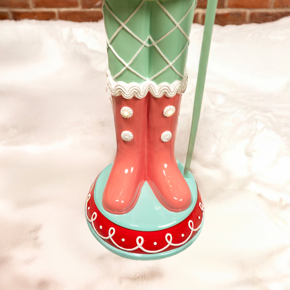 The Christmas Centre Red and Blue Gingerbread LED Lights Nutcracker 4ft Image 6