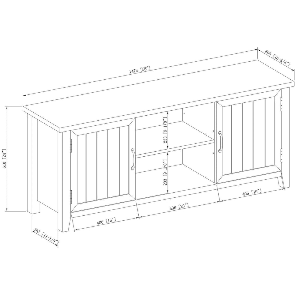 Centurion Ranch 2 Door 2 Shelf Walnut TV Cabinet Image 8