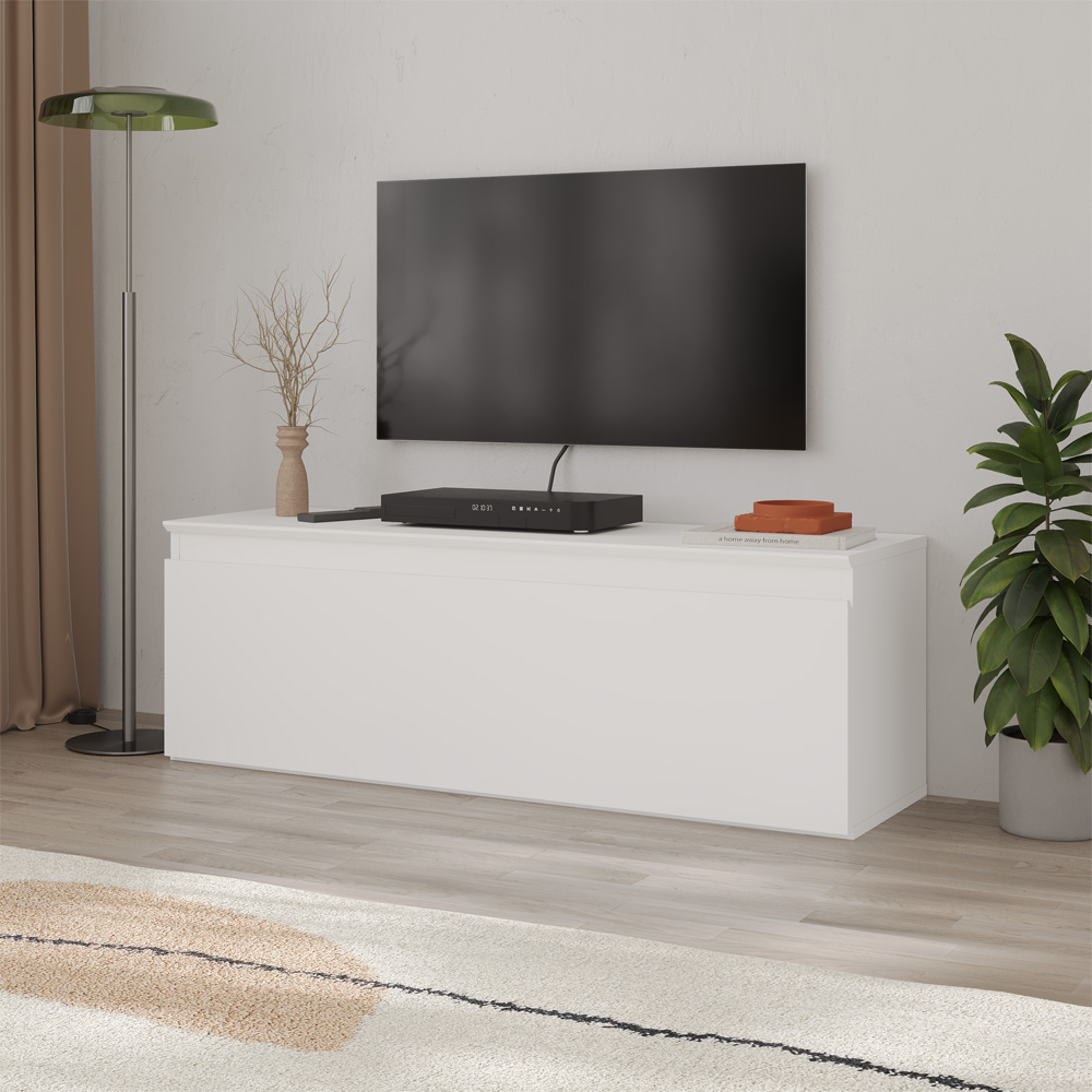 Decortie Sunset Single Door White TV Lowboard Image 5