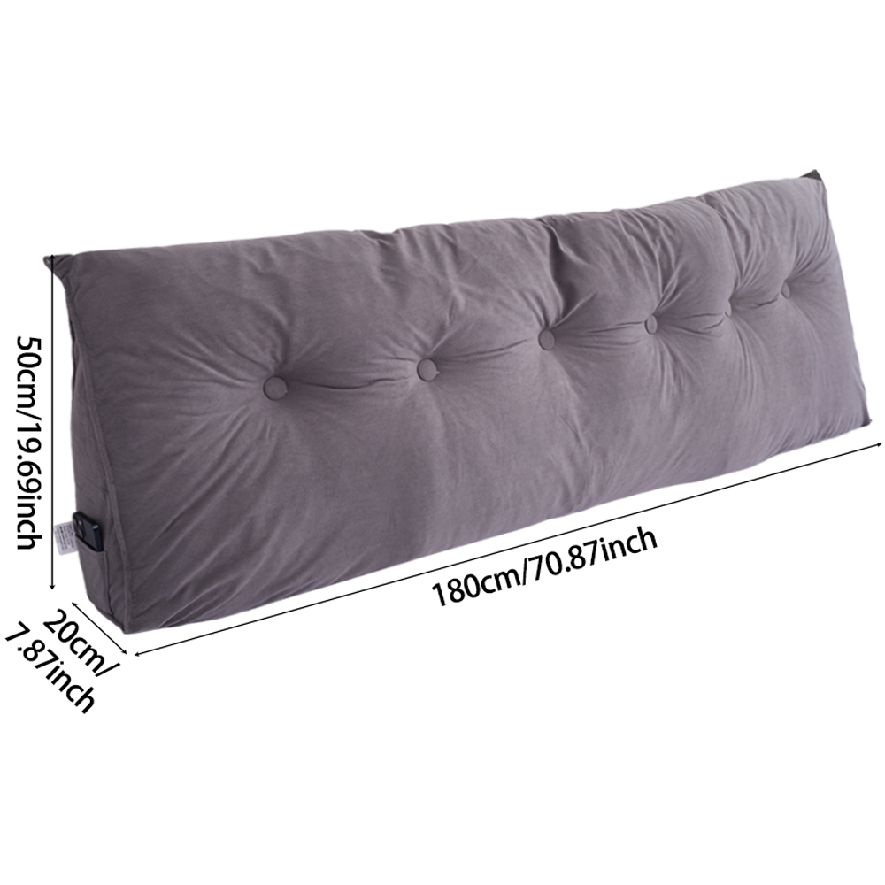 Living and Home Grey Chenille Wedge Headboard Pillow with Side Pocket 180 x 50cm Image 8