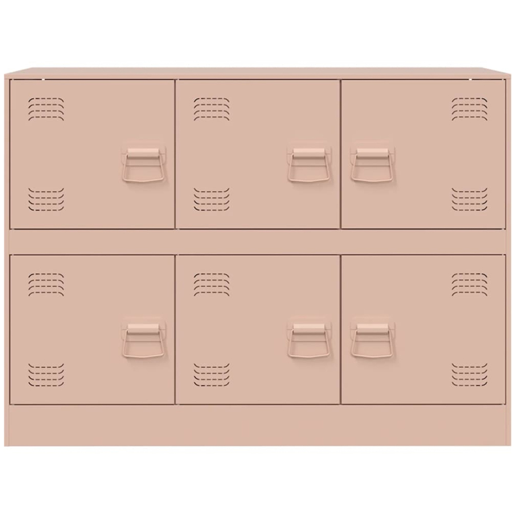 vidaXL 6 Door Pink Steel Sideboard Image 6