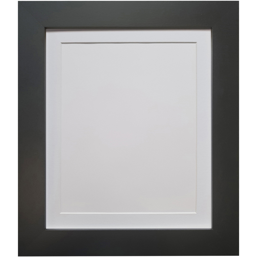 FRAMES BY POST Metro Black Frame with White Mount 16 x 12 inch Image 1