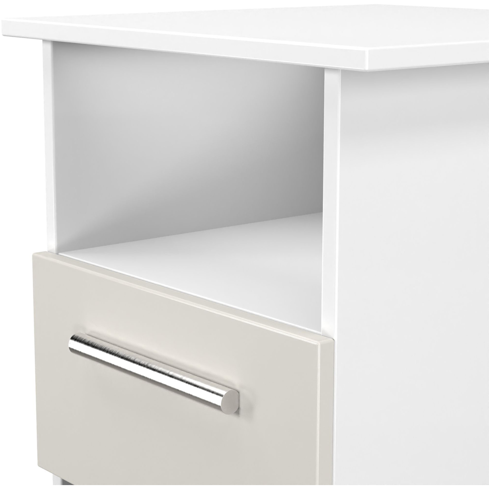 Crowndale Contrast Single Drawer Grey Matt and White Lamp Table Ready Assembled Image 5