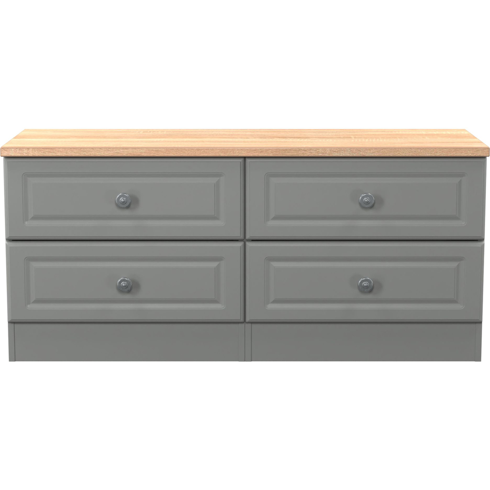 Crowndale Norfolk 4 Drawer Dusk Grey and Bardolino Oak Bed Box Ready Assembled Image 2