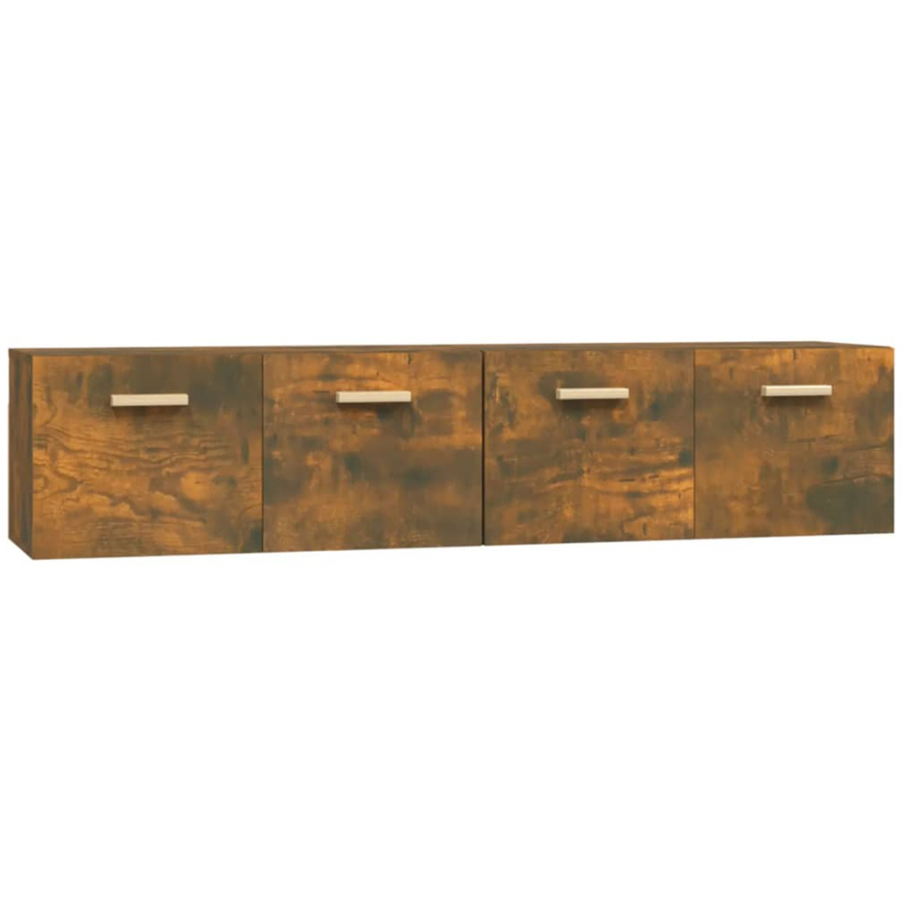 vidaXL 2 Door Smoked Oak Wall Cabinet Set of 2 Image 2