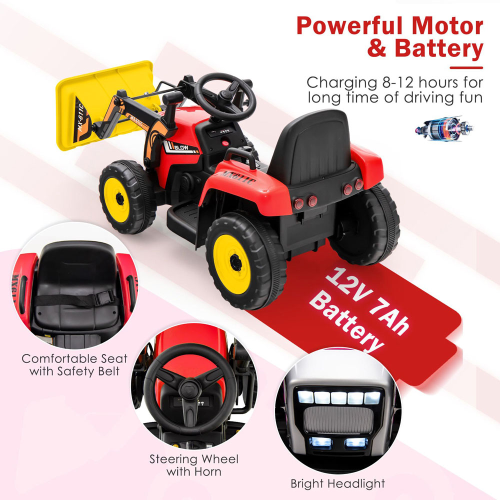 Costway Red Battery Powered Loader Digger Image 5