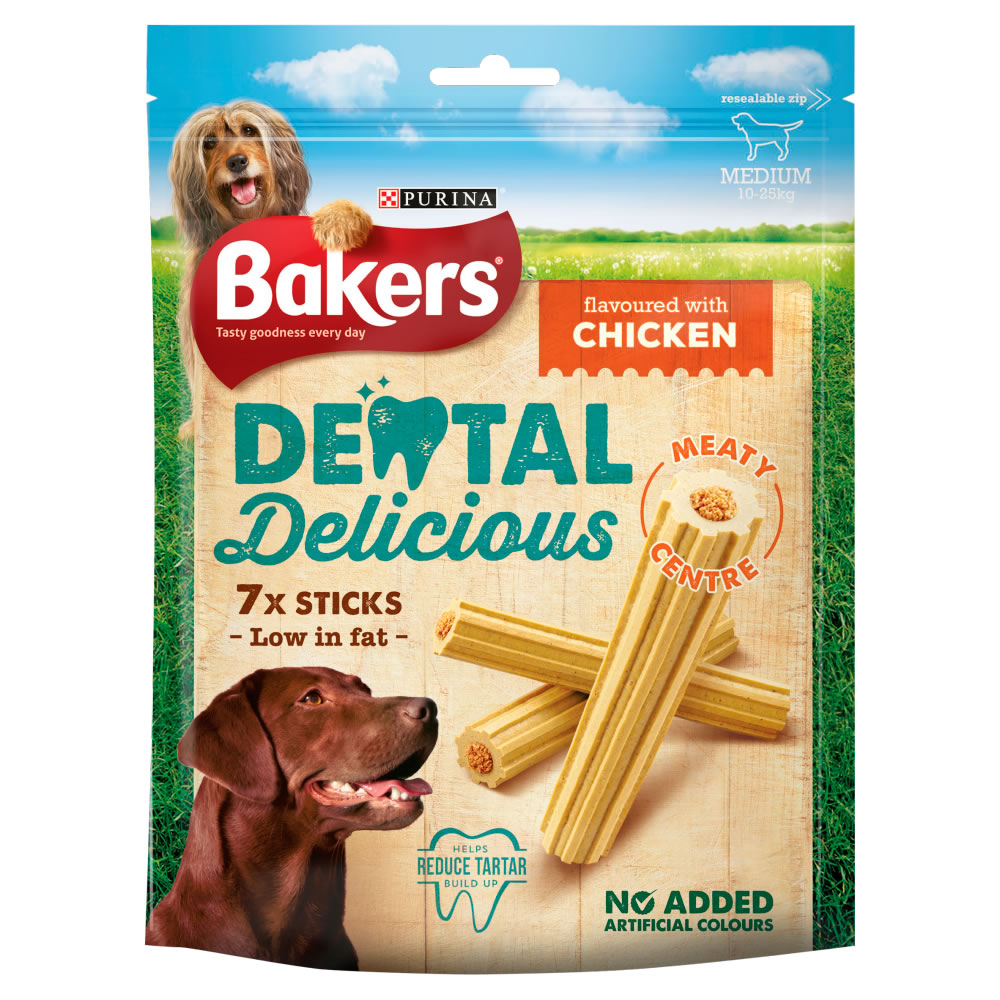 Bakers 7 pack Chicken Dental Sticks Dog Treats Image 1