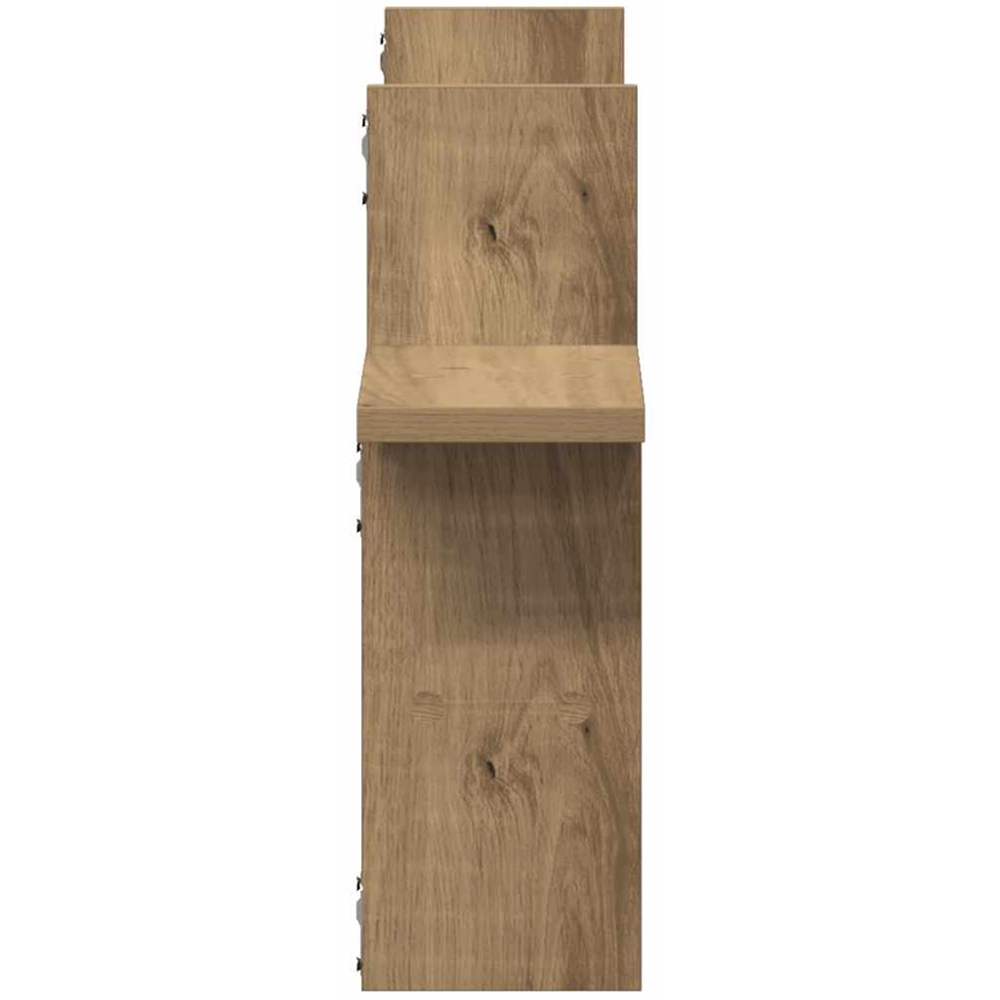vidaXL 3 Shelf Artisian Oak Wall Shelf Set of 2 Image 5