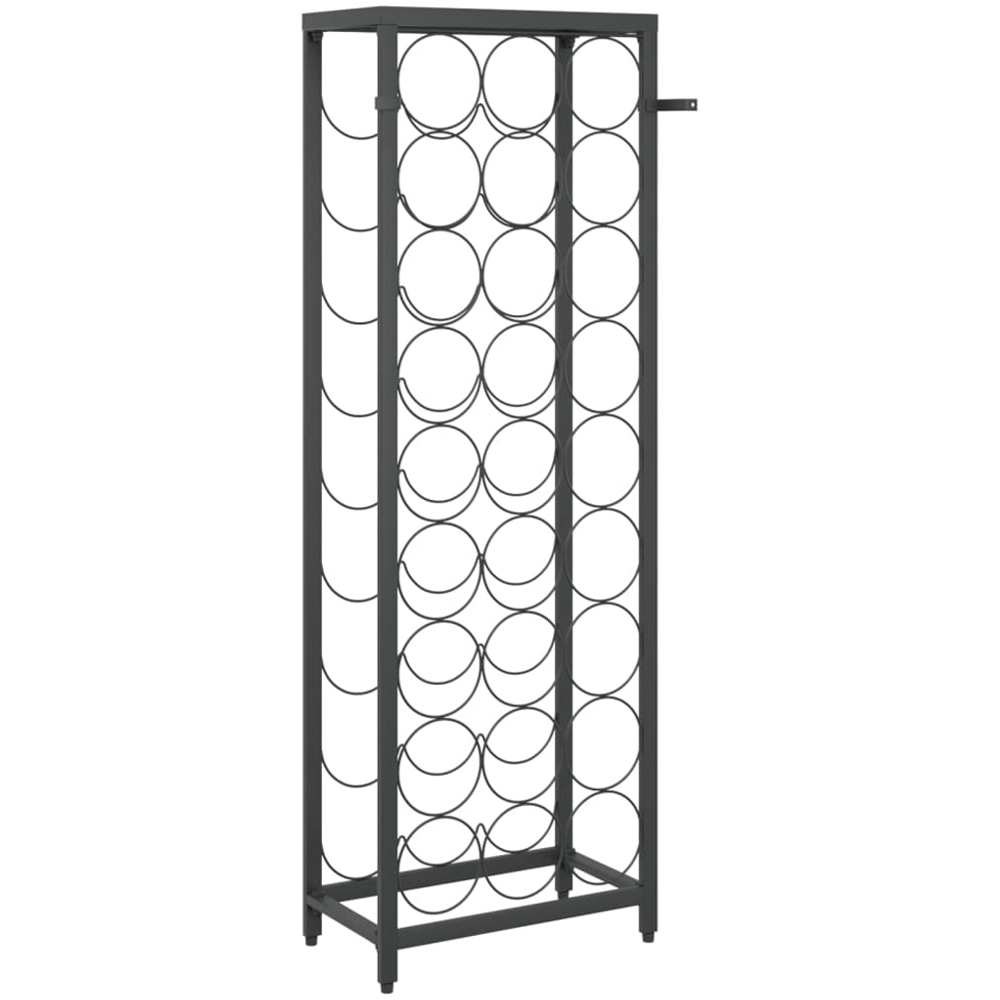 vidaXL 27 Bottle Black Slim Freestanding Wine Rack Image 3