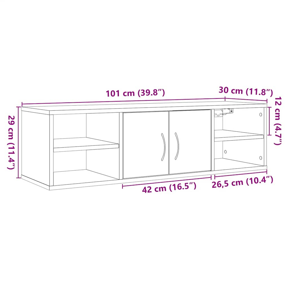 vidaXL 2 Door 4 Shelf Old Wood Wall Cabinet Image 9