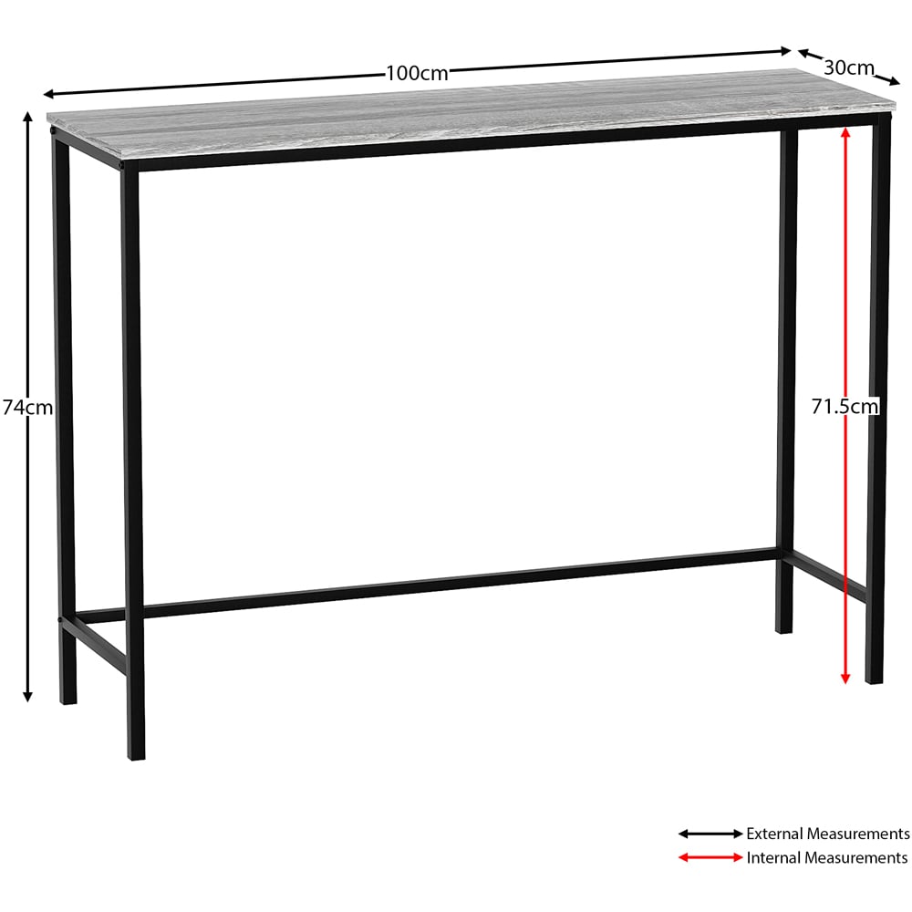 Home Vida Brooklyn Grey Industrial Console Table Image 7