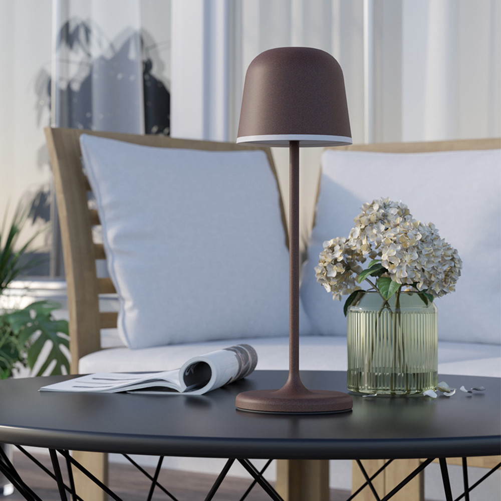 EGLO Mannera Auburn and White Touch Dimmer Table Lamp Image 2