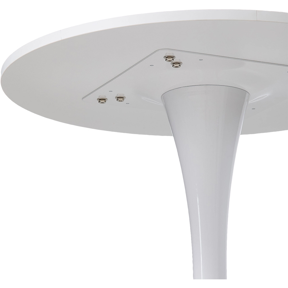 Living and Home 2 Seater Round Dining Table with Metal Base White Image 3