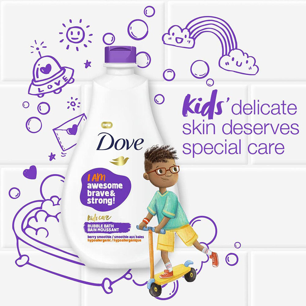 Dove Kids Care Berry Smoothie Hypoallergenic Awesome Bubble Bath Berry 591ml 8 Pack Image 6