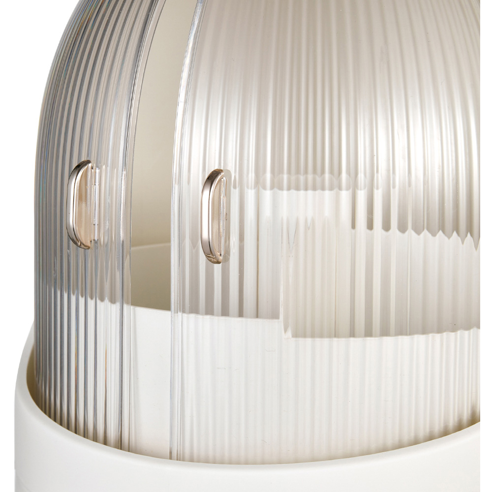 Living and Home Large White Freestanding Dustproof Rotating Makeup Organizer Image 6
