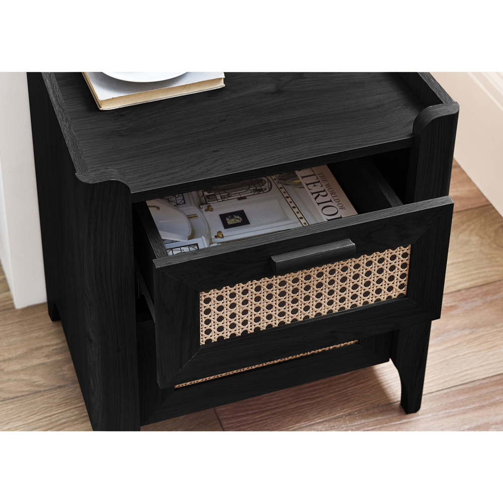 Julian Bowen Sydney 2 Drawer Black Ash Bedside Table Image 7
