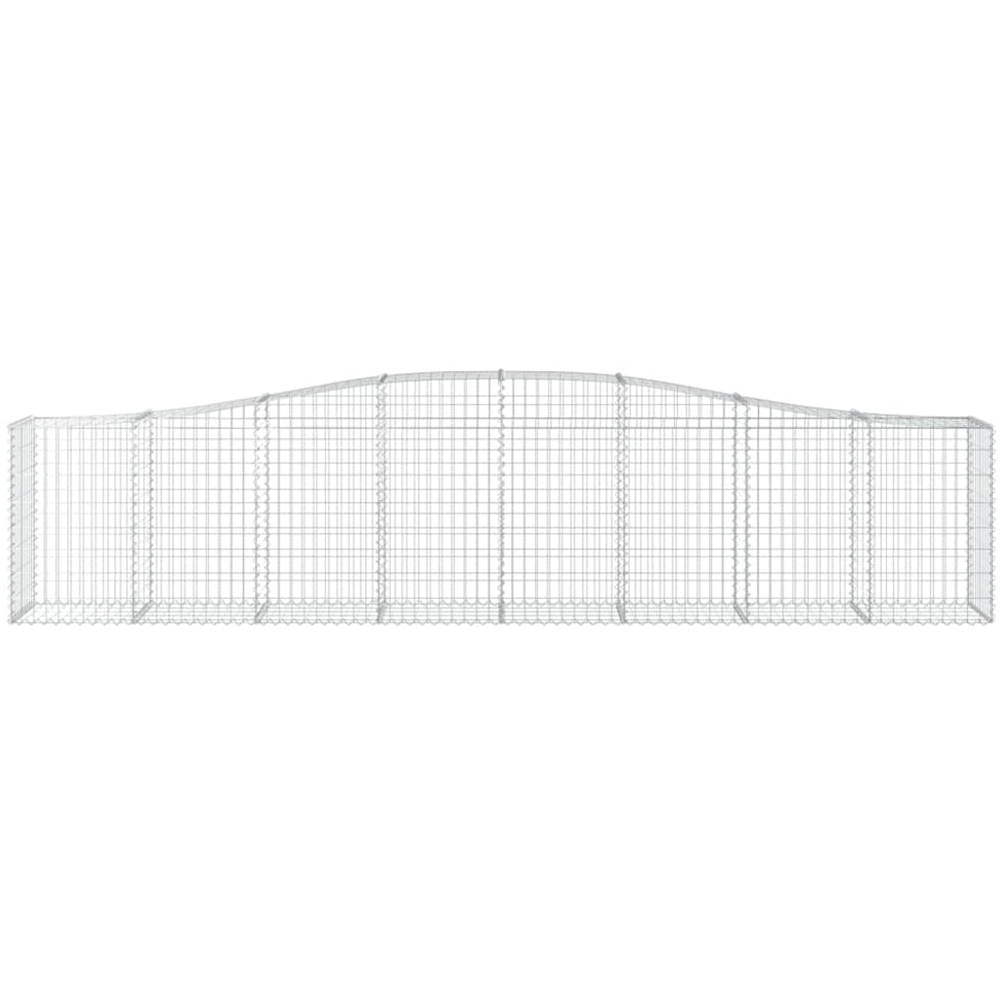 vidaXL Silver Galvanised Iron Arched Gabion Basket 400 x 50 x 80/100cm Image 2