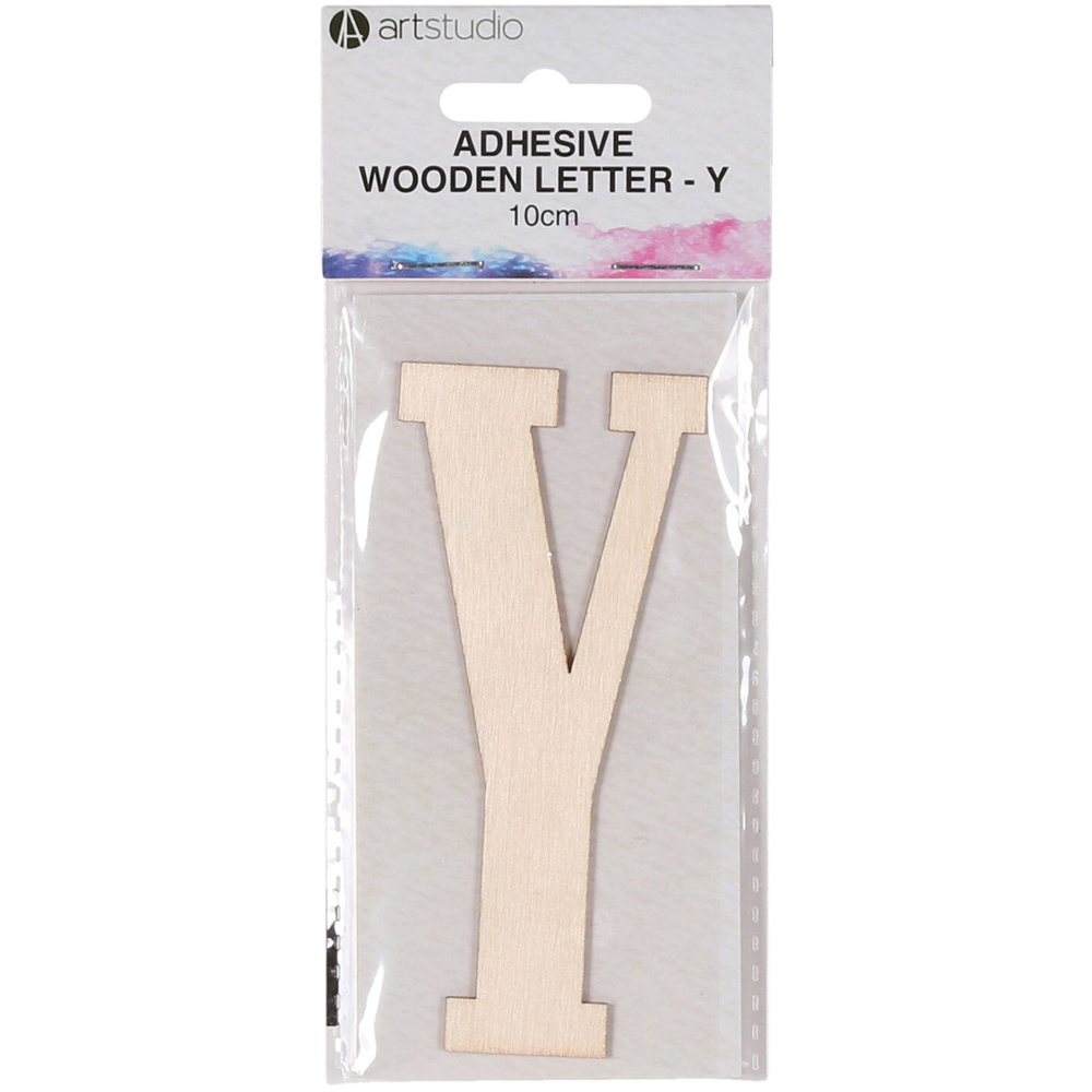 Art Studio Adhesive Wooden Letter - Y Image