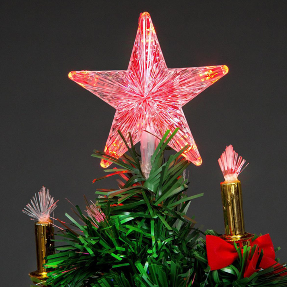 Shatchi Candle and Bow Fibre Optic Artificial Christmas Tree 6ft Image 3