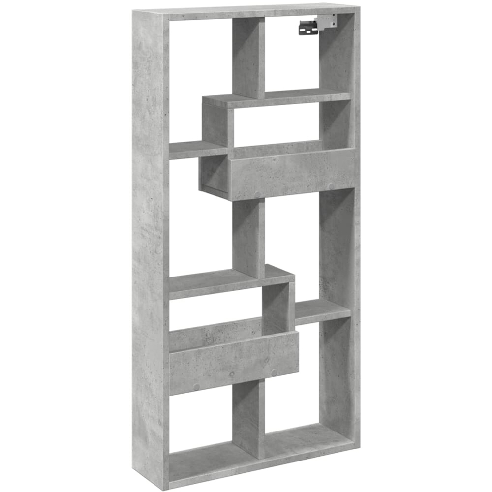 vidaXL 8 Shelf Grey Sonoma Floating Wall Cabinet Image 1