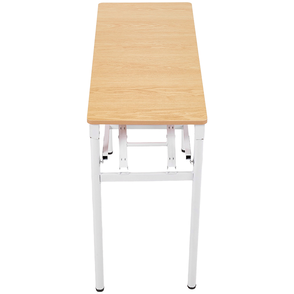Living and Home Single Shelf Metal Frame Foldable Laptop Desk Natural 80cm Image 6