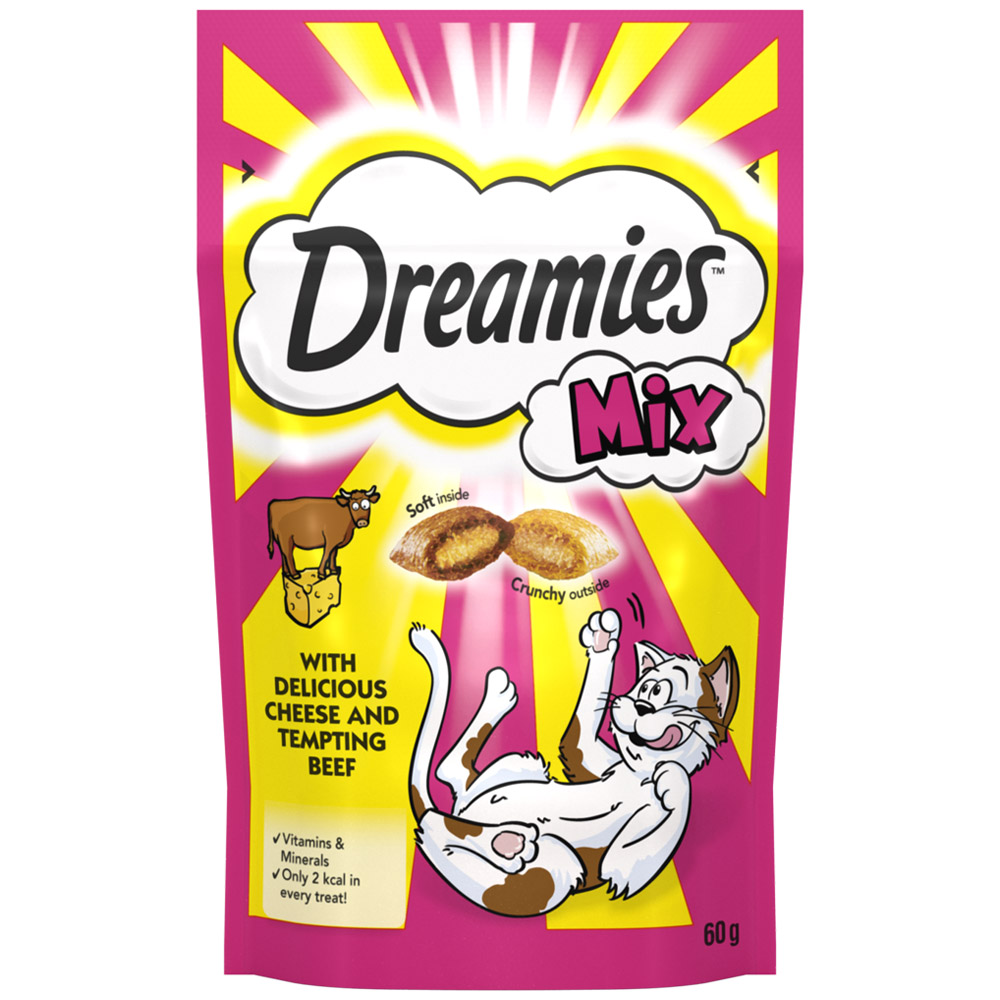Dreamies Mix Beef and Cheese Cat Treats 60g Image 3