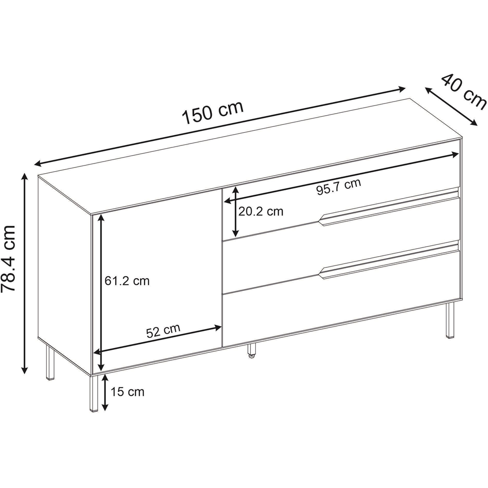 Decortie Arch Single Door 3 Drawer Sandstone Console Table Image 8