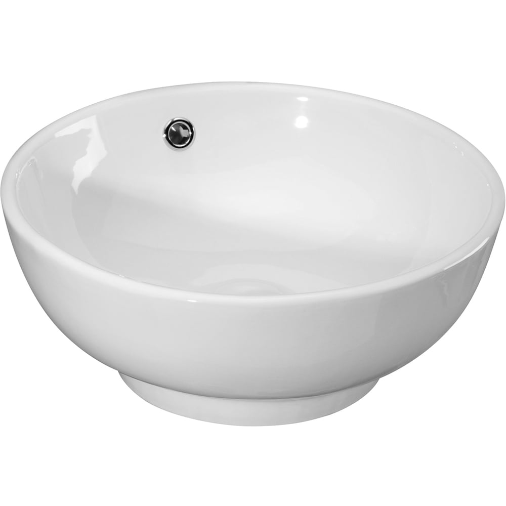 nuie White 0 Tap Hole Round Vessel 410mm Image 1