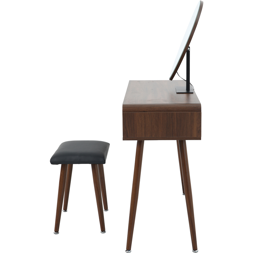 Abstract LED Mirror Dressing Table Brown Image 5