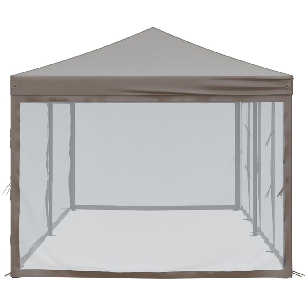 vidaXL 3 x 6m Taupe Foldable Party Tent with Sidewalls Image 4