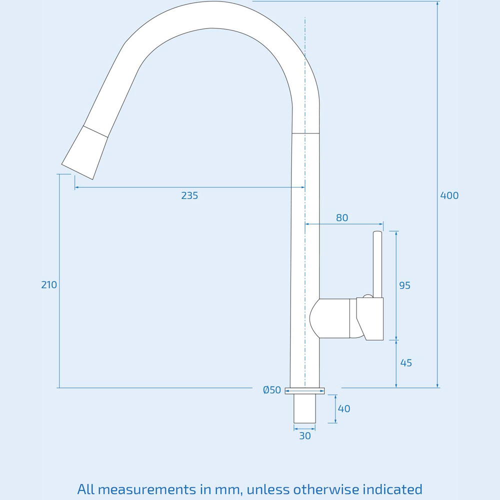 Nes Home Aqua Matte Black Swivel Pull Out Kitchen Mixer Tap Image 4
