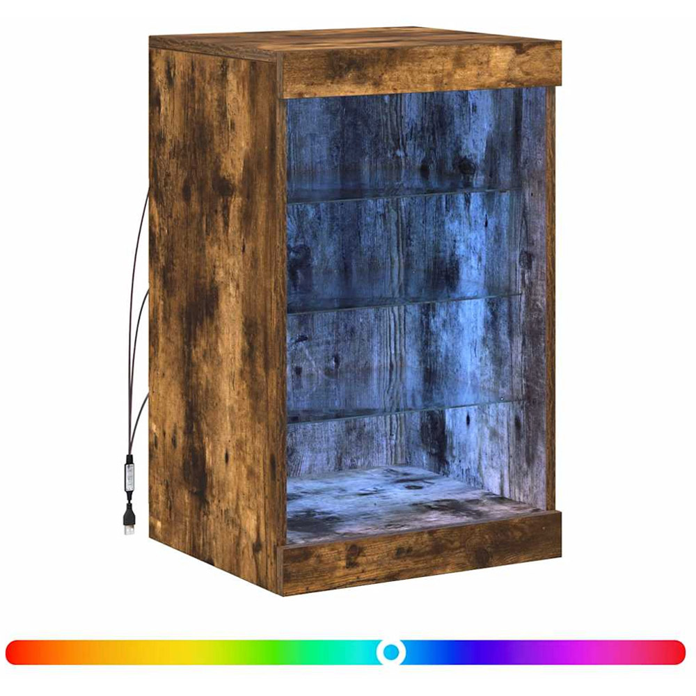 vidaXL 4 Shelf Smoked Oak Sideboard with RGB LED Lights Image 2