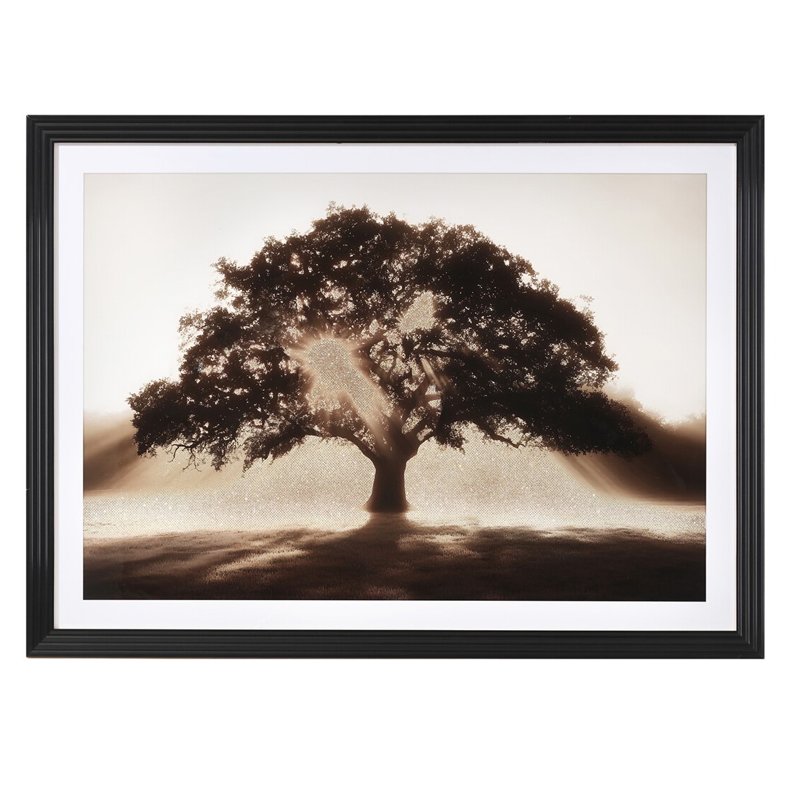 Embellished Sunlit Tree Framed Art Multicolour Image 1