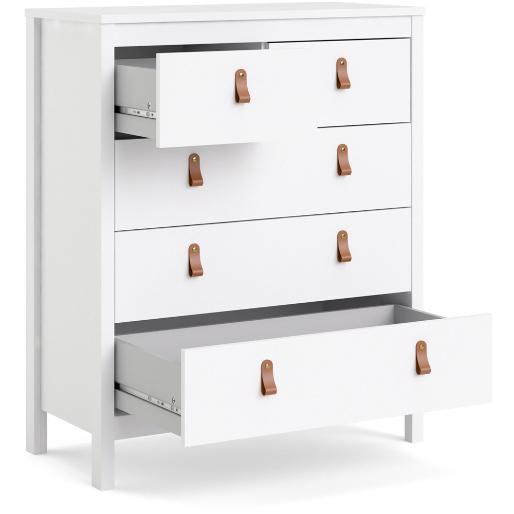 Florence Barcelona 5 Drawer White Chest of Drawers Image 4