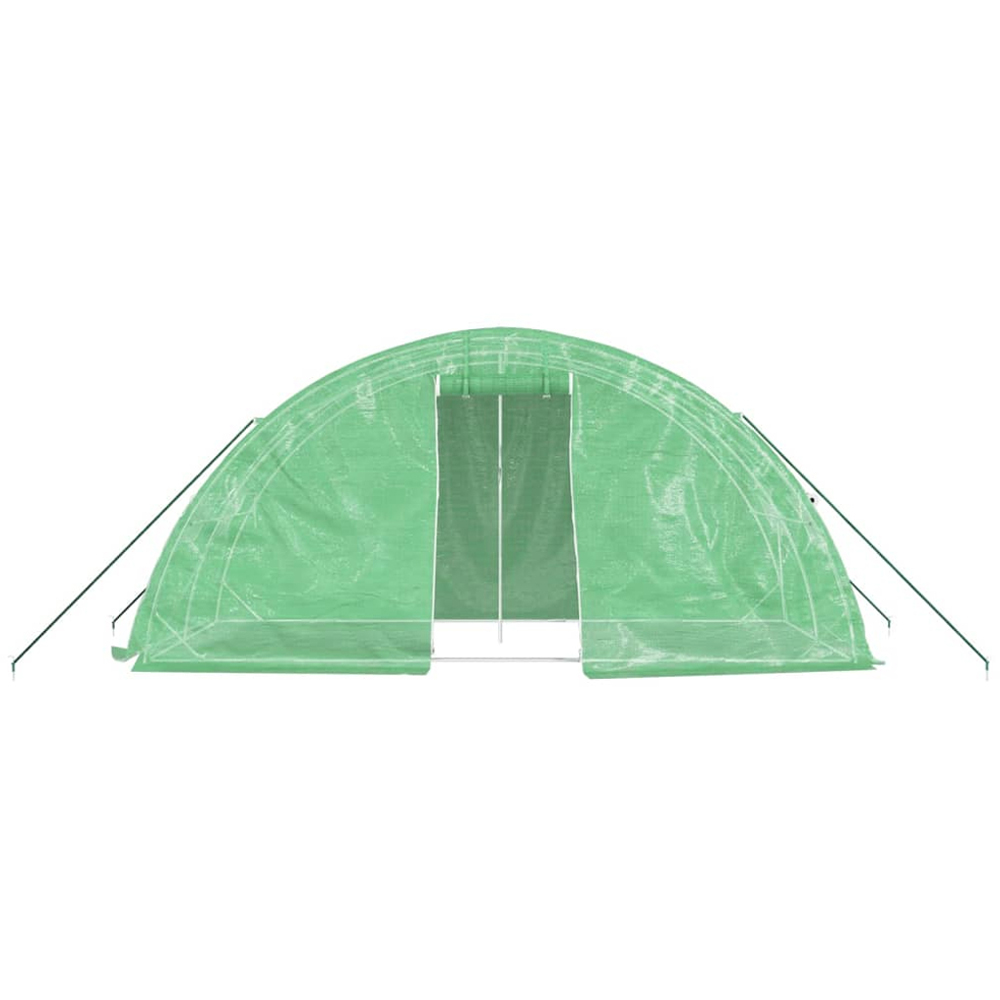 vidaXL Green Polyethylene Galvanised Steel Frame 16.4 x 6.5ft Greenhouse Image 3