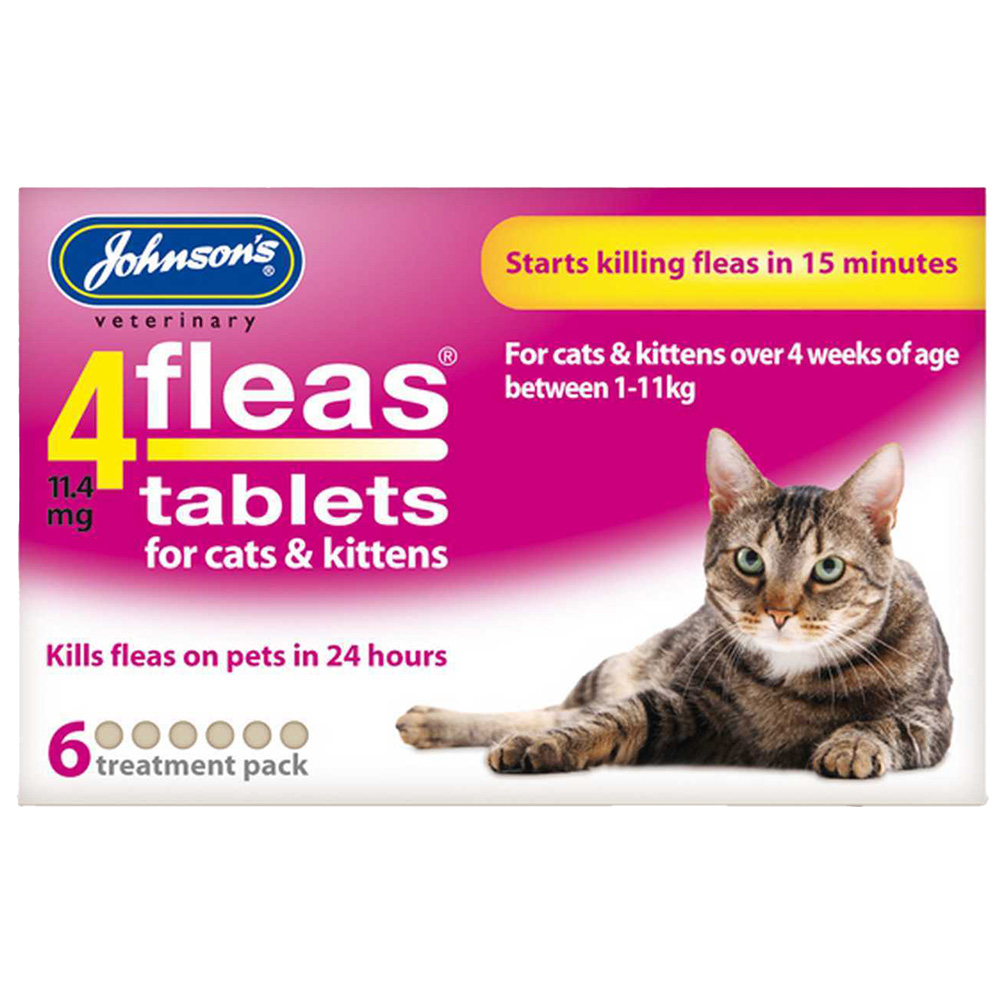 Johnson's Veterinary 4 Fleas Tablet for Cat and Kitten 6 Pack Image