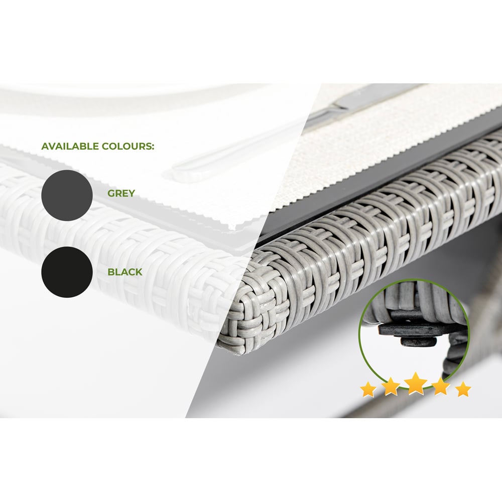 Furniturebox Paros Rattan 4 Seater Dining Set Black Image 9