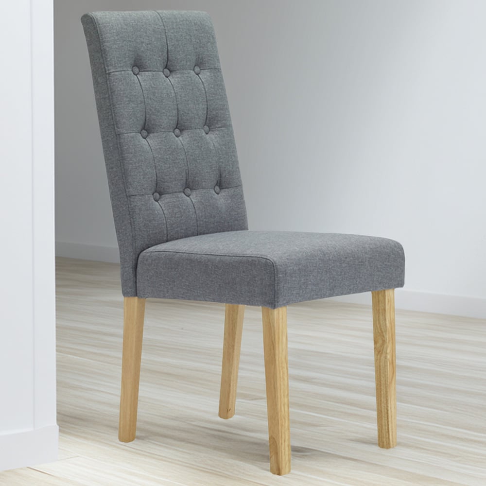 Roma Set of 2 Grey Dining Chair Image 1