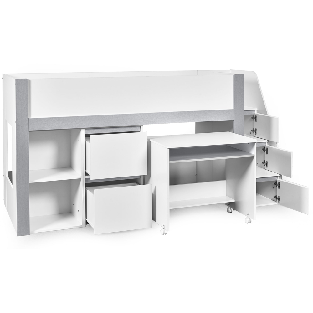 Julian Bowen Gaia Single White and Silver Mid Sleeper Bed Image 3