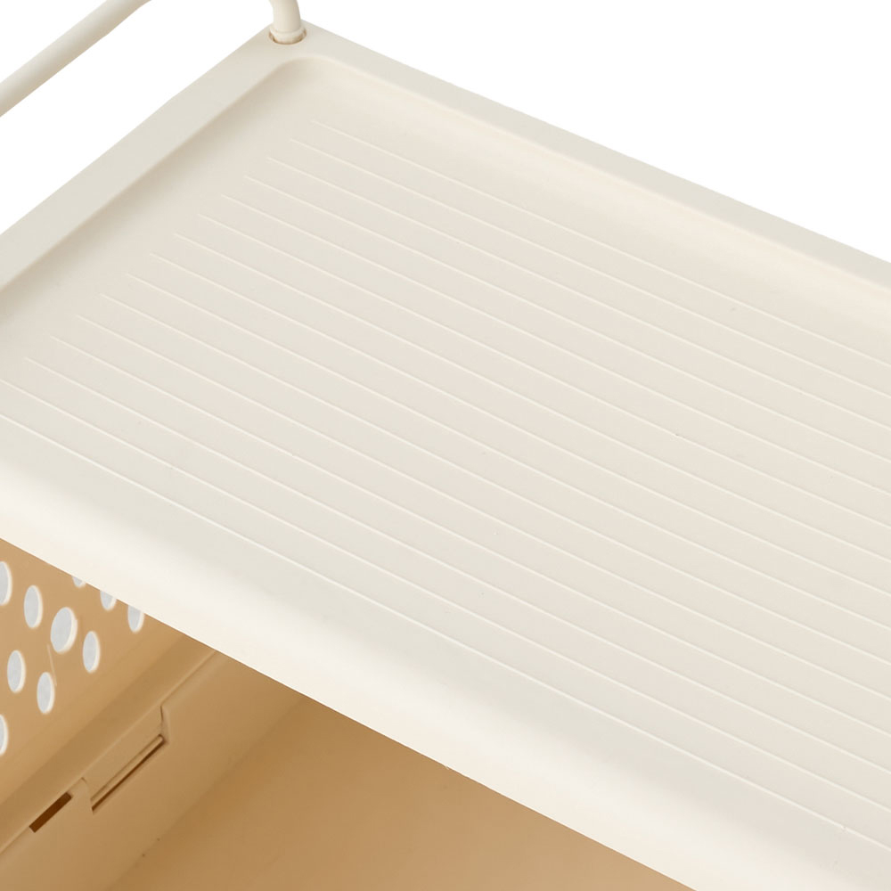 Living and Home 3-Tier Cream Multifunctional Storage Trolley Cart with Handles Image 6