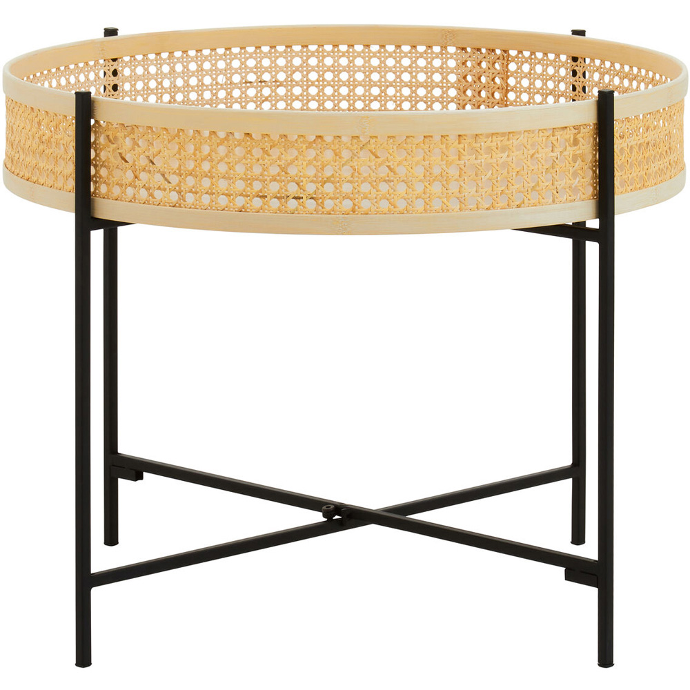 Premier Housewares Natural Rattan Top Coffee Table with Cross Legs Image 3