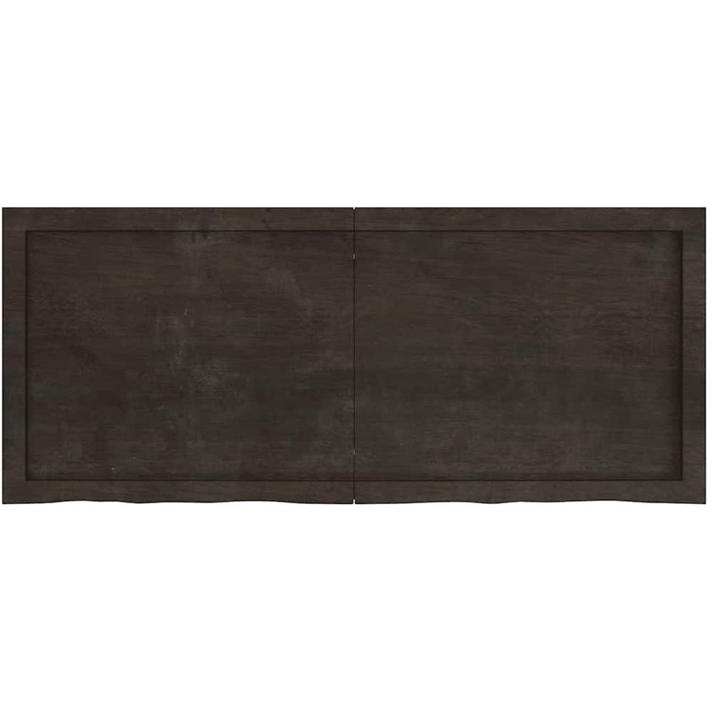 vidaXL 120cm Dark Brown Treated Solid Oak Wood Floating Wall Shelf Image 3
