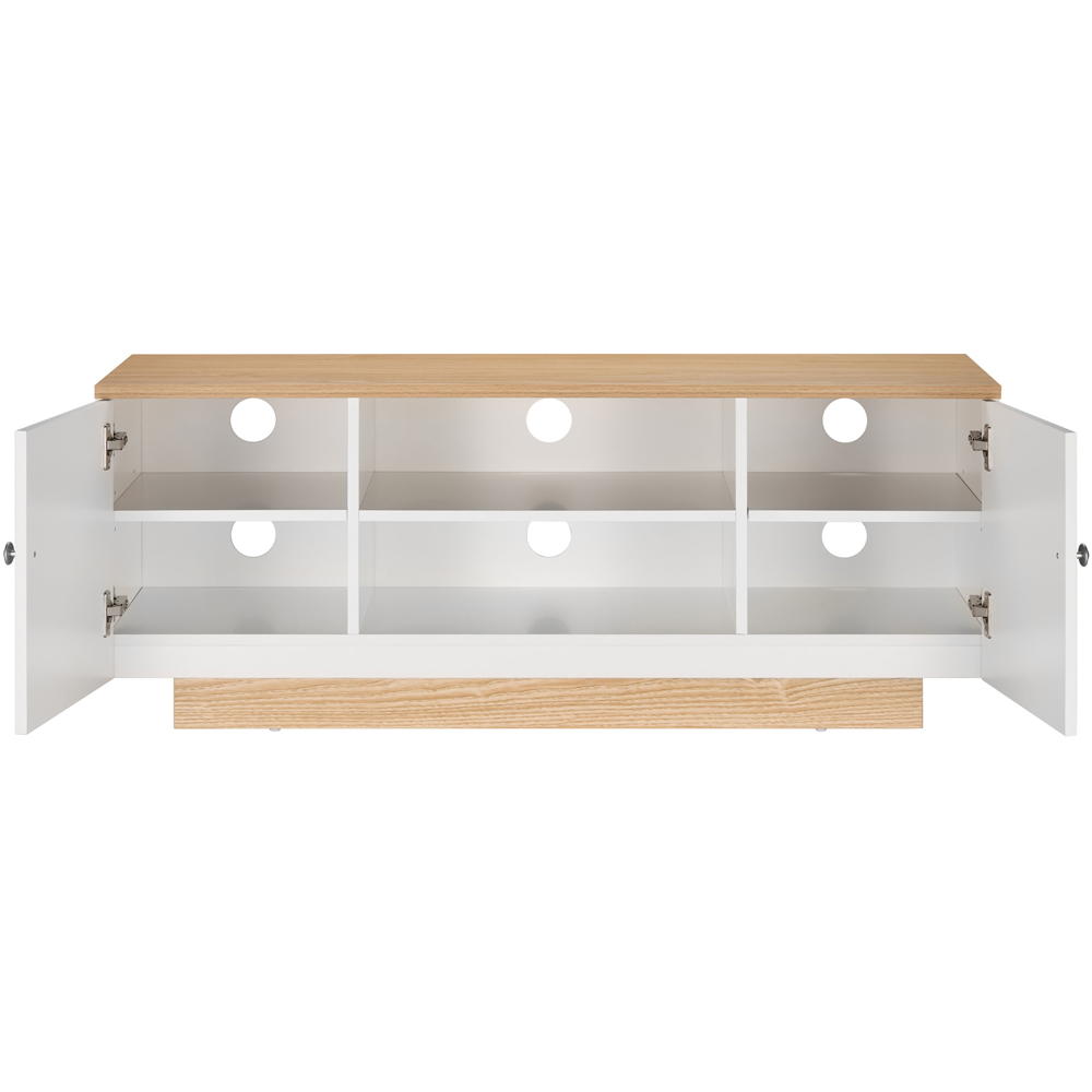 TTAP Venice White and Oak 2 Door 2 Shelf TV Cabinet  Image 3