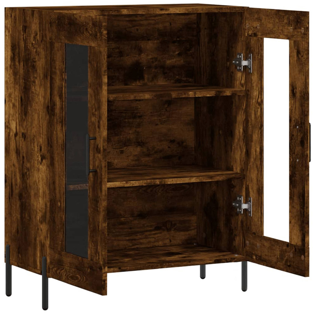 vidaXL 2 Glass Door Smoked Oak Sideboard Image 6