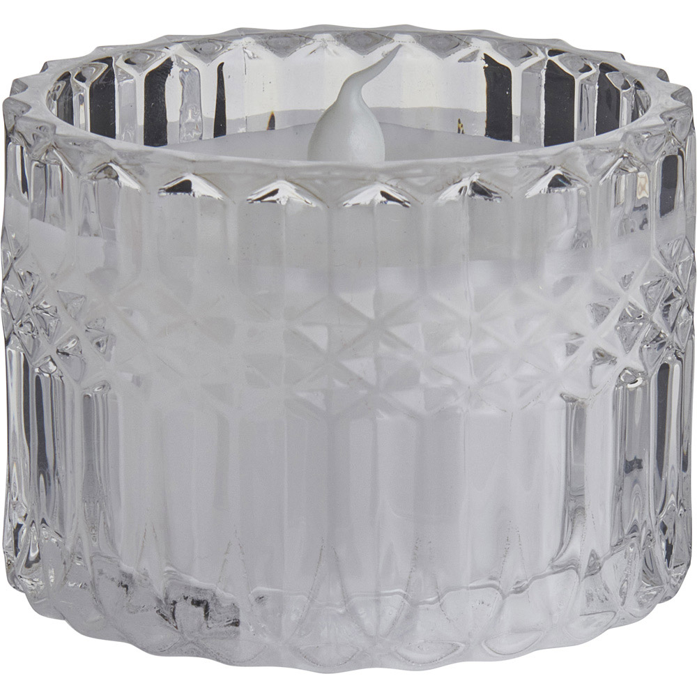 Wilko Clear Glass LED Candle Jar Image 1