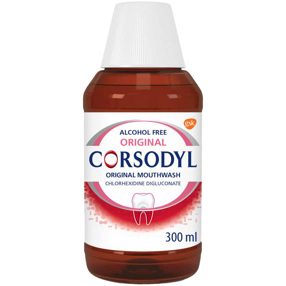 Corsodyl Gum Disease & Bleeding Gum Treatment Treatment Mouthwash Original Alcohol Free 300ml Image 2