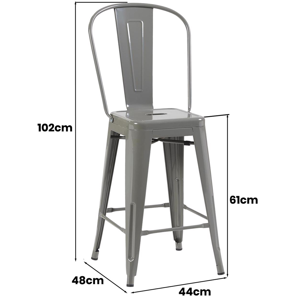 FWStyle Silver Gloss Metal Bar Chair 4 Pack Image 6