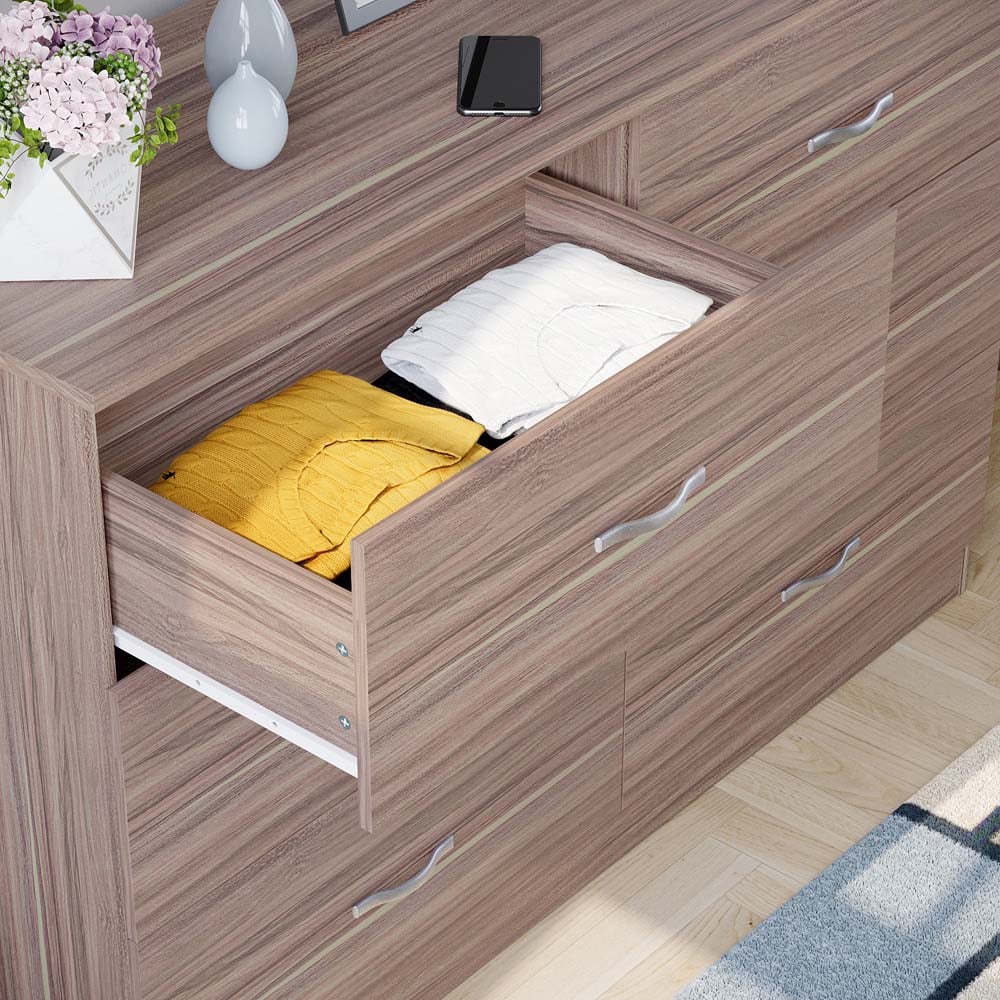 Vida Designs Riano 6 Drawer Walnut Chest of Drawers with Metal Handles Image 5