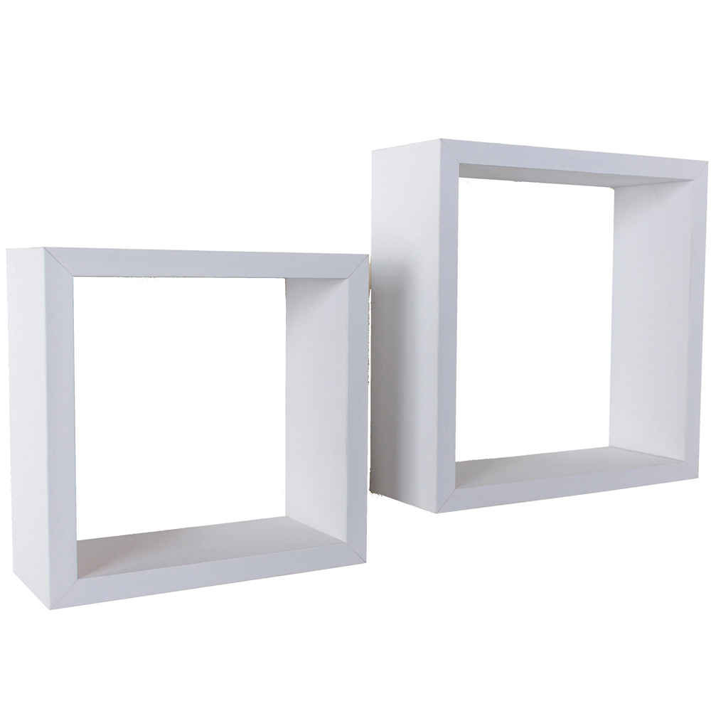 Core Products Hudson Set of 2 Matt White Wall Cubes Image 2